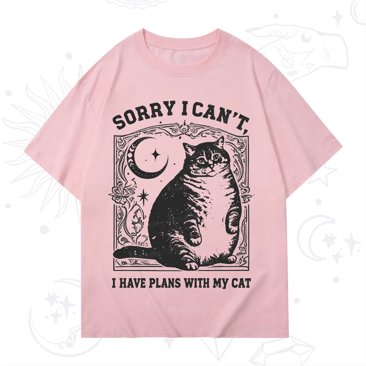 Purplehecate Sorry I Can't I Have Plans With My Cat T-Shirt