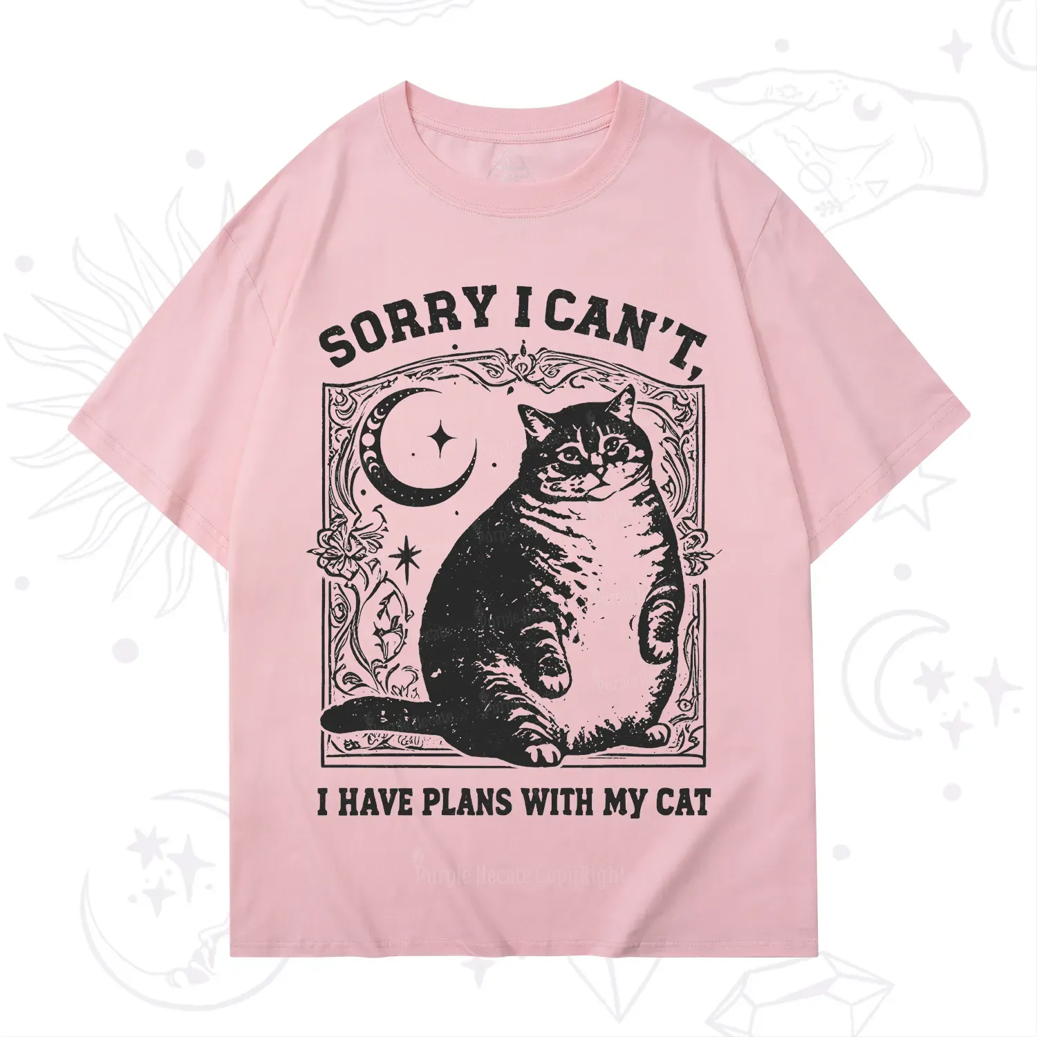 Purplehecate Sorry I Can't I Have Plans With My Cat T-Shirt