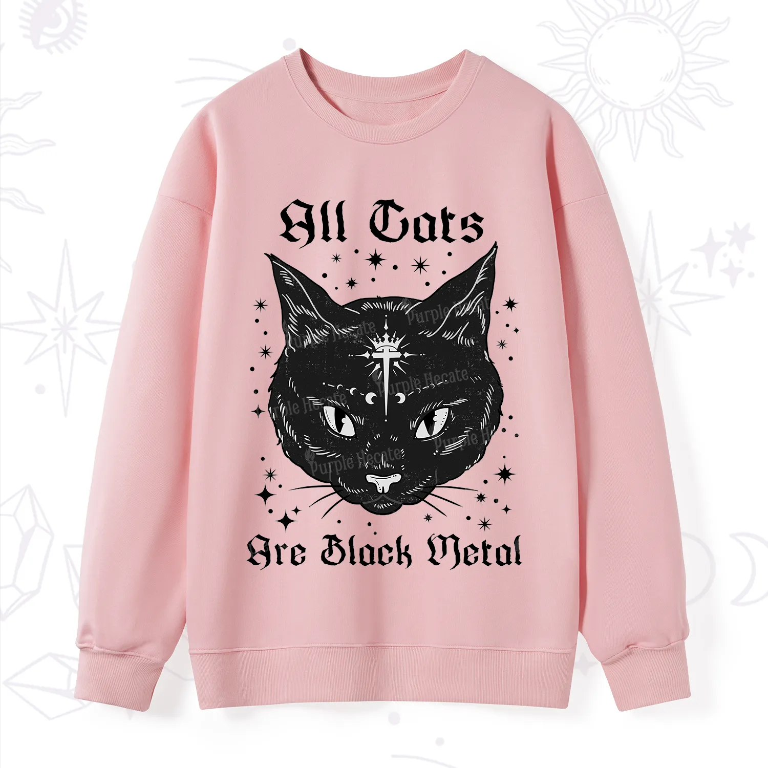 Purplehecate All Cats Are Black Metal Sweatshirt