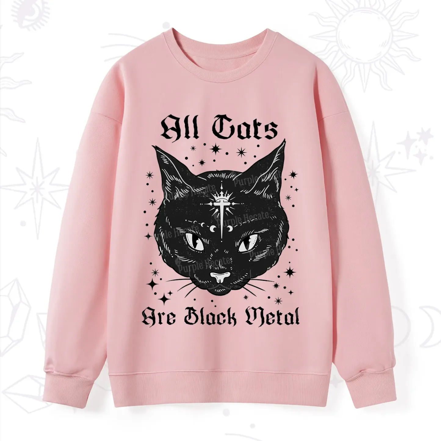 Purplehecate All Cats Are Black Metal Sweatshirt