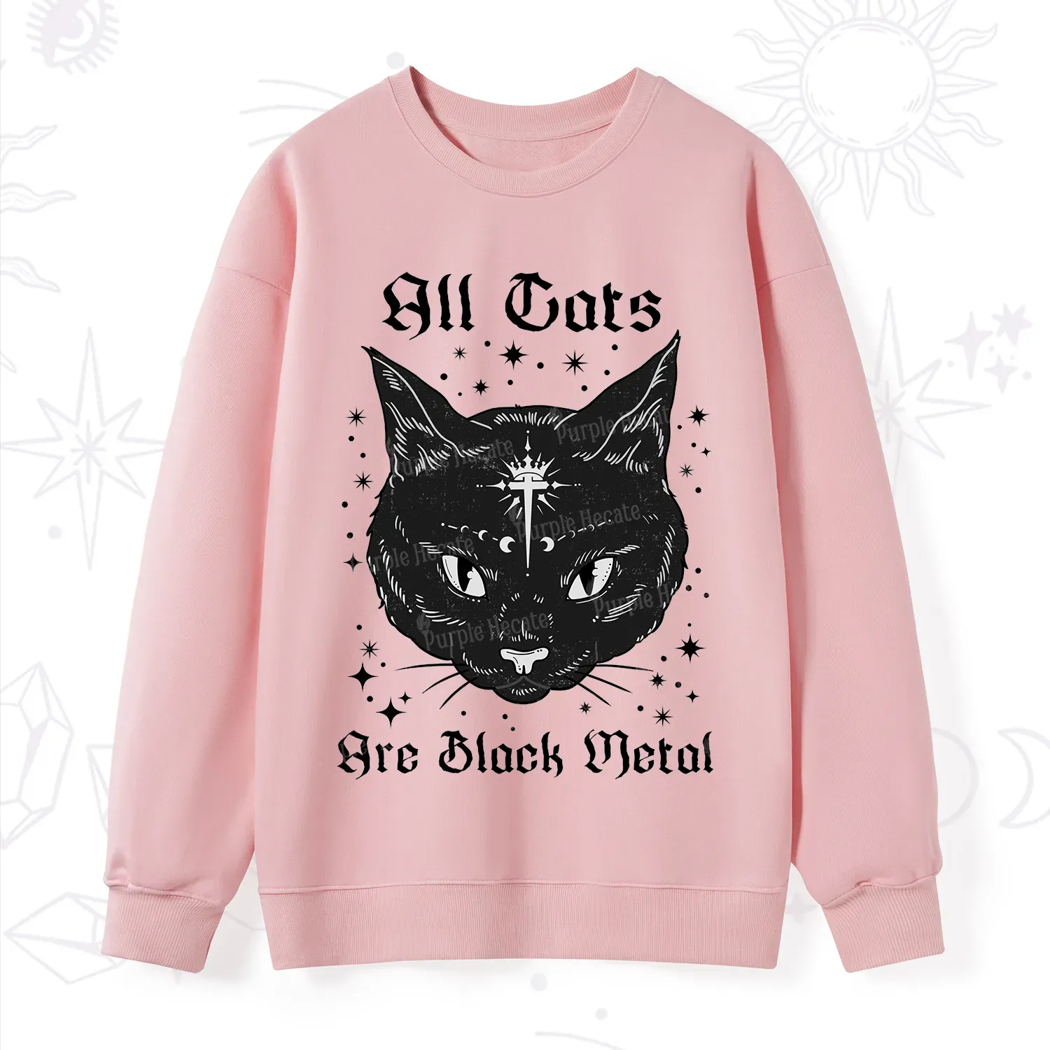 Purplehecate All Cats Are Black Metal Sweatshirt