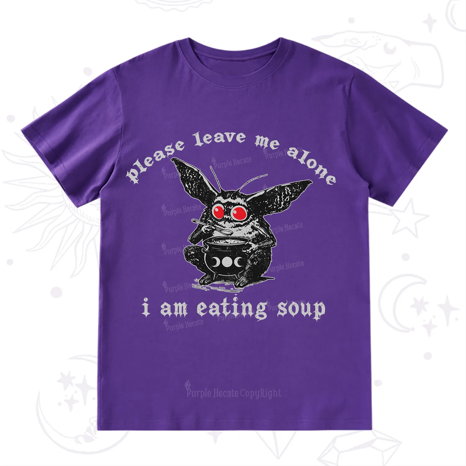 Purplehecate Mothman Eating Soup T-Shirt