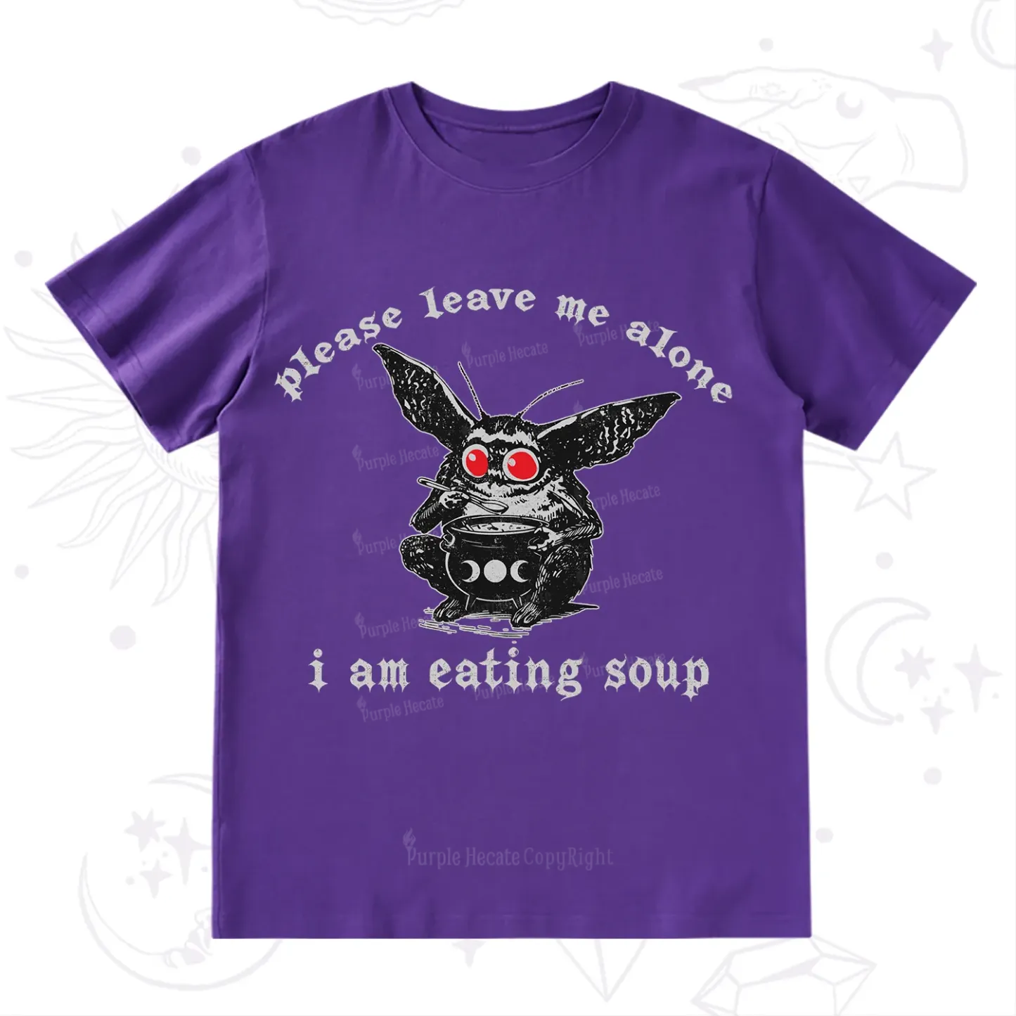 Purplehecate Mothman Eating Soup T-Shirt