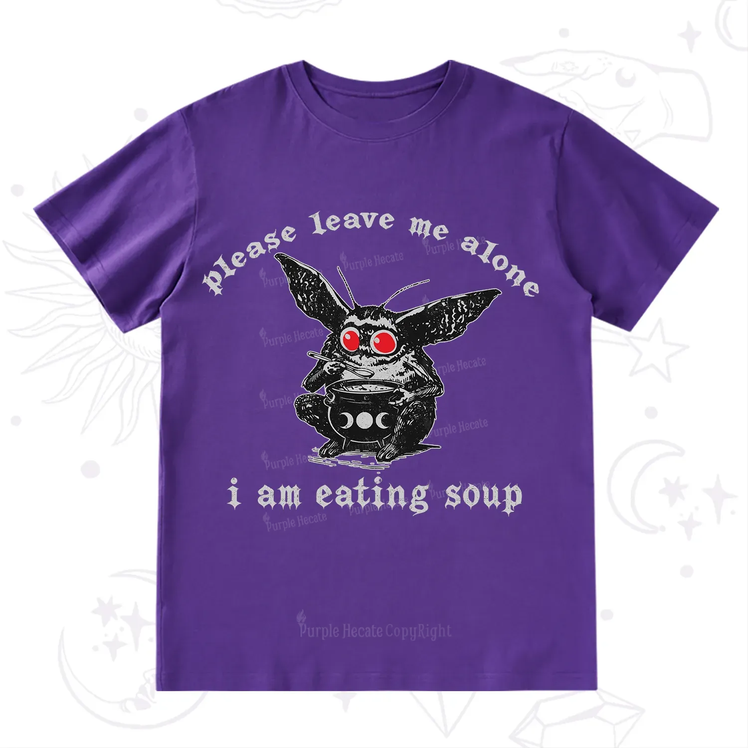 Purplehecate Mothman Eating Soup T-Shirt