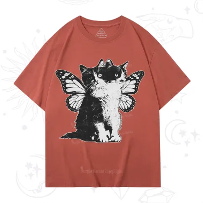 Purplehecate Mystery Butterfly Cat T-Shirt