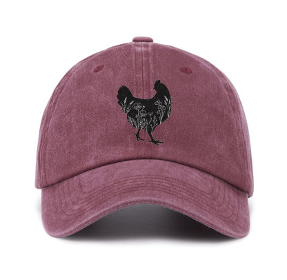 Purplehecate Floral Chicken Baseball Cap
