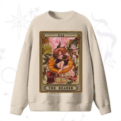 Purplehecate The Reader Tarot Card Fuzzy Ugly Sweater