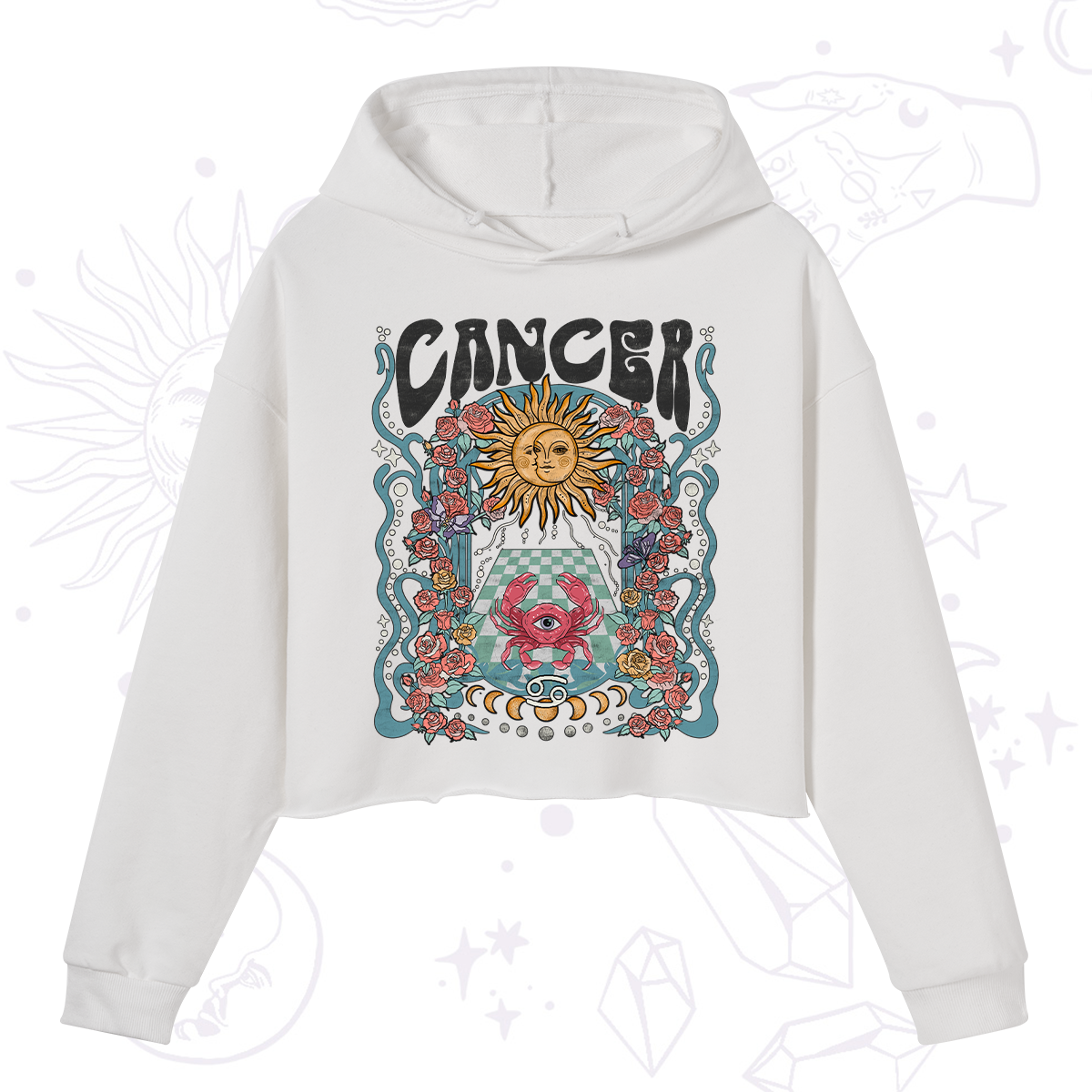 Purplehecate Cancer Spirit Zodiac Crop Hoodie