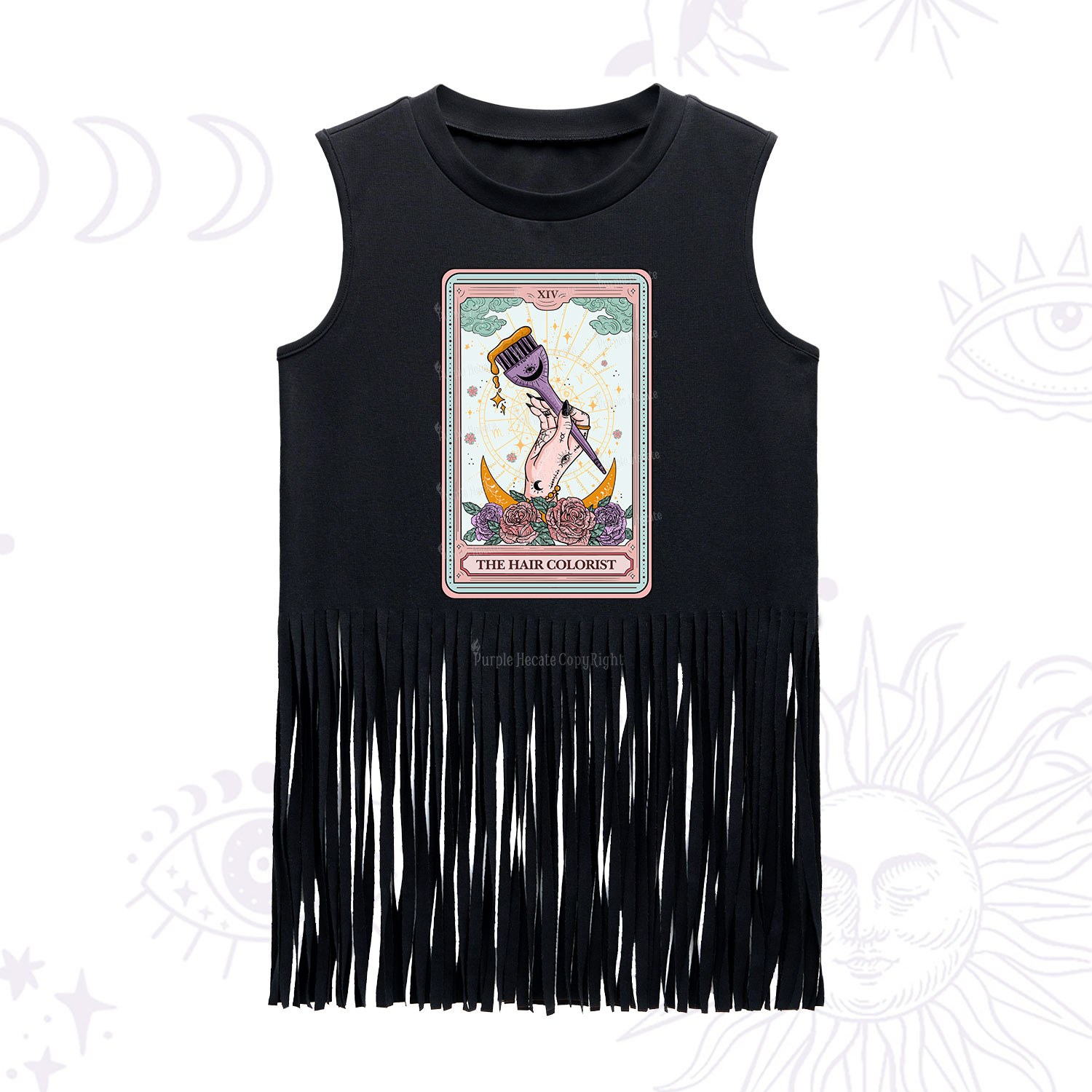 Purplehecate The Hair Colorist Tarot Fringe Tank Top