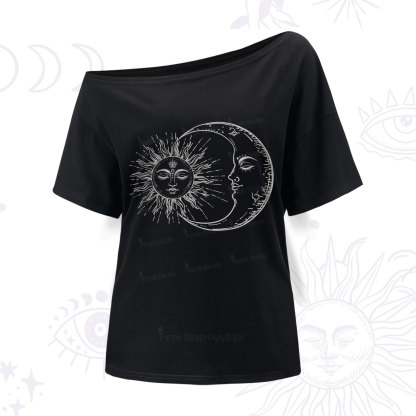 Purplehecate The Moon And The Sun One Shoulder T-Shirt