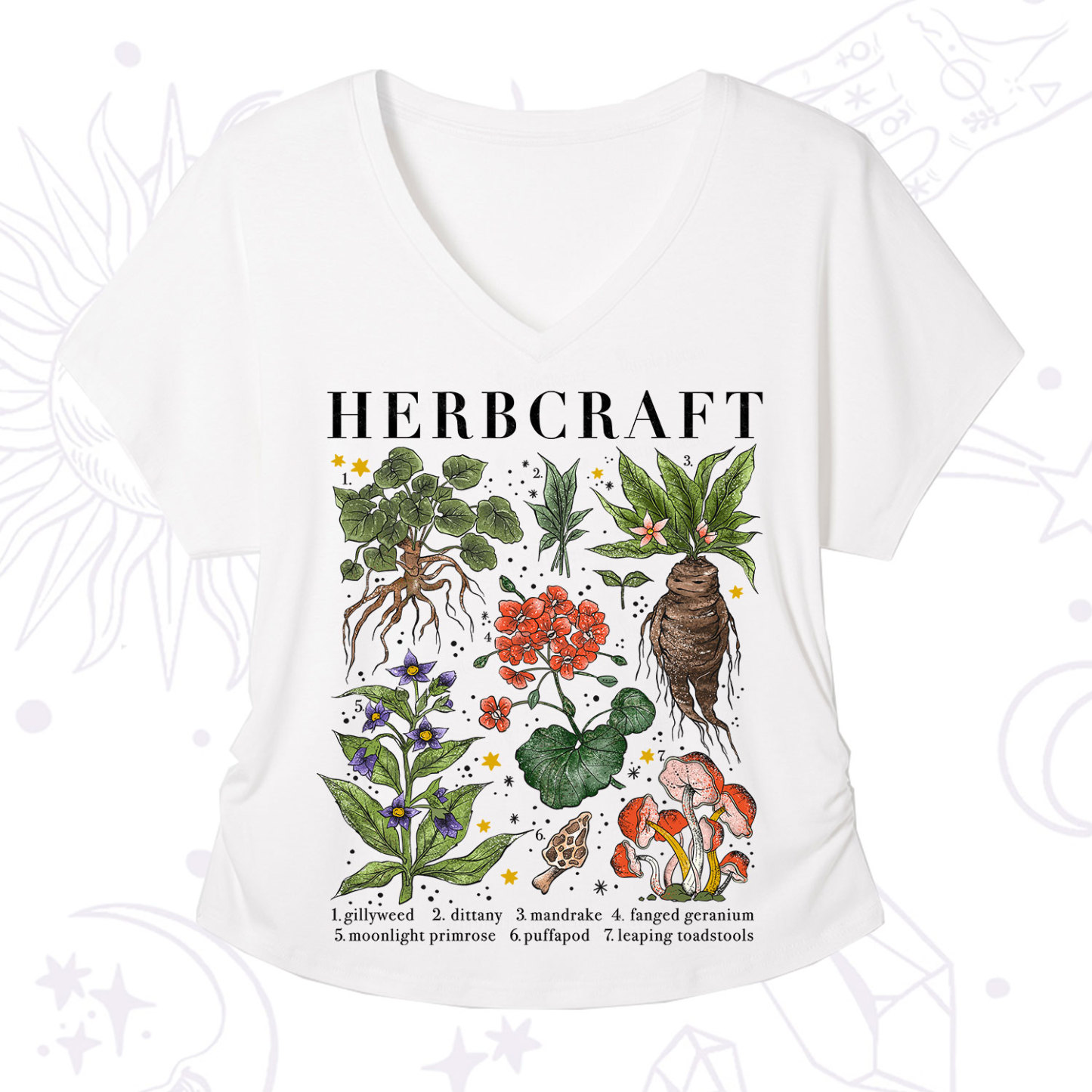 Purplehecate Magical Herbcraft V-Neck T-Shirt