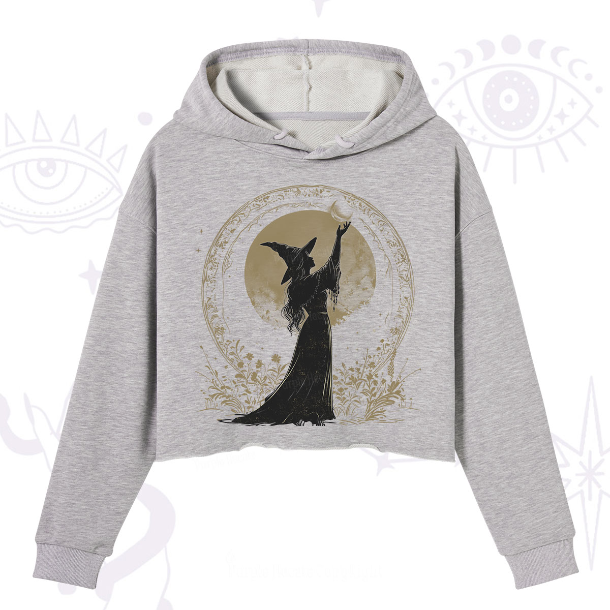 Purplehecate The Moon Witch Crop Hoodie
