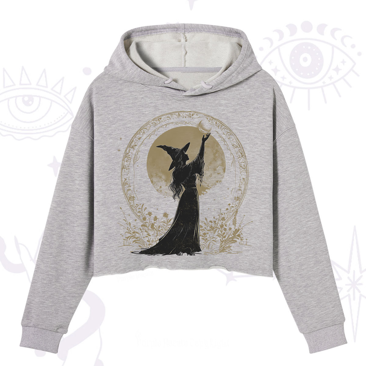 Purplehecate The Moon Witch Crop Hoodie