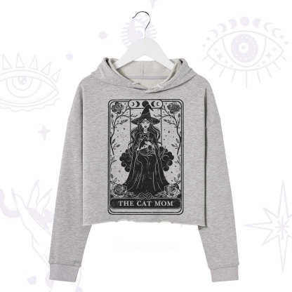 Purplehecate The Witch Cat Mom Tarot Crop Hoodie