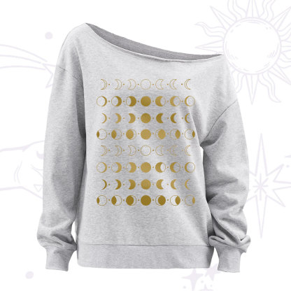 Purplehecate Phases Of Moon Off The Shoulder Sweatshirt