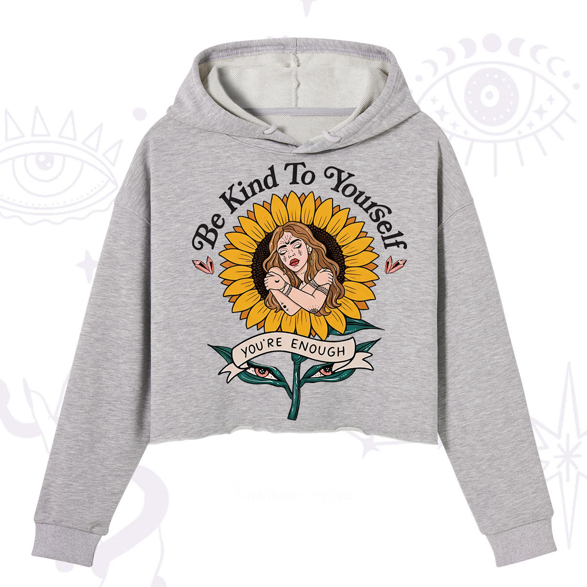 Purplehecate Be Kind To Yourself Crop Hoodie