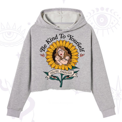 Purplehecate Be Kind To Yourself Crop Hoodie