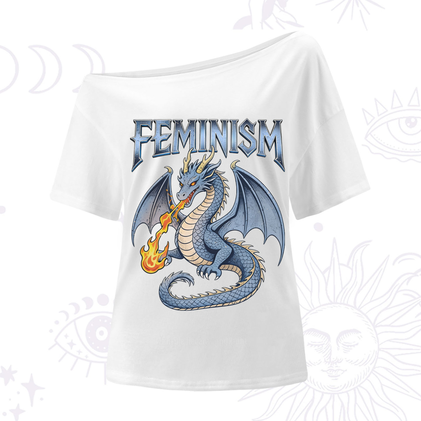 Purplehecate Feminism Dragon Fantasy One Shoulder T-Shirt