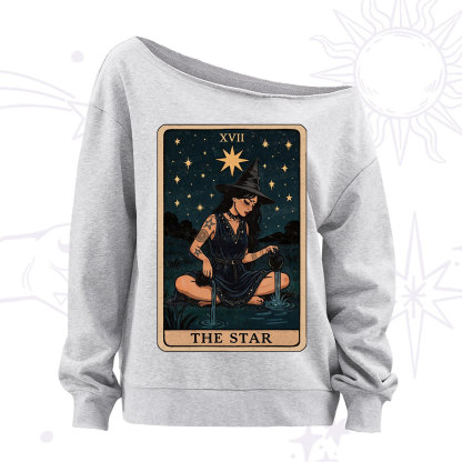 Purplehecate The Star Witch Tarot Off The Shoulder Sweatshirt