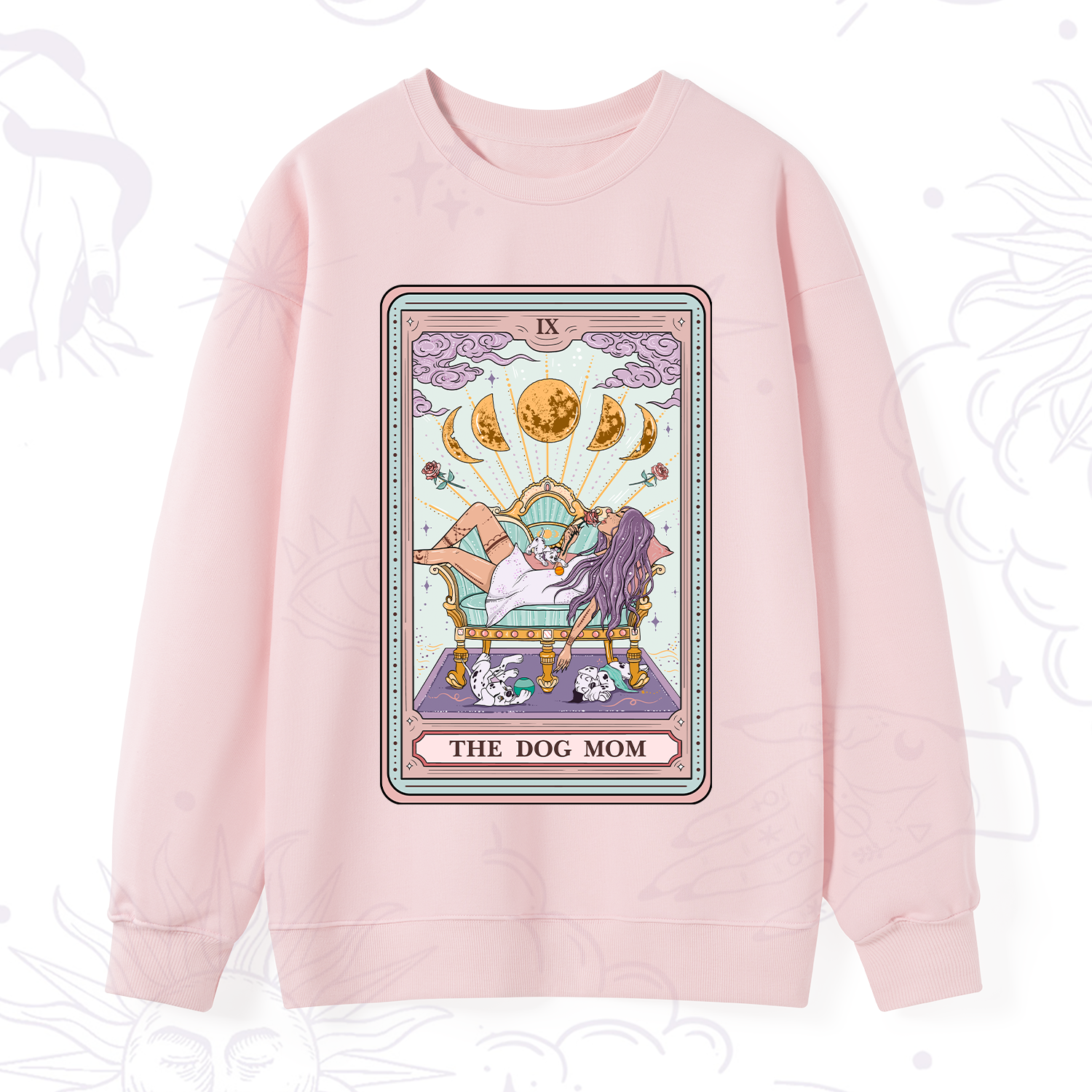 Purplehecate The Dog Mom Tarot Card Sweatshirt