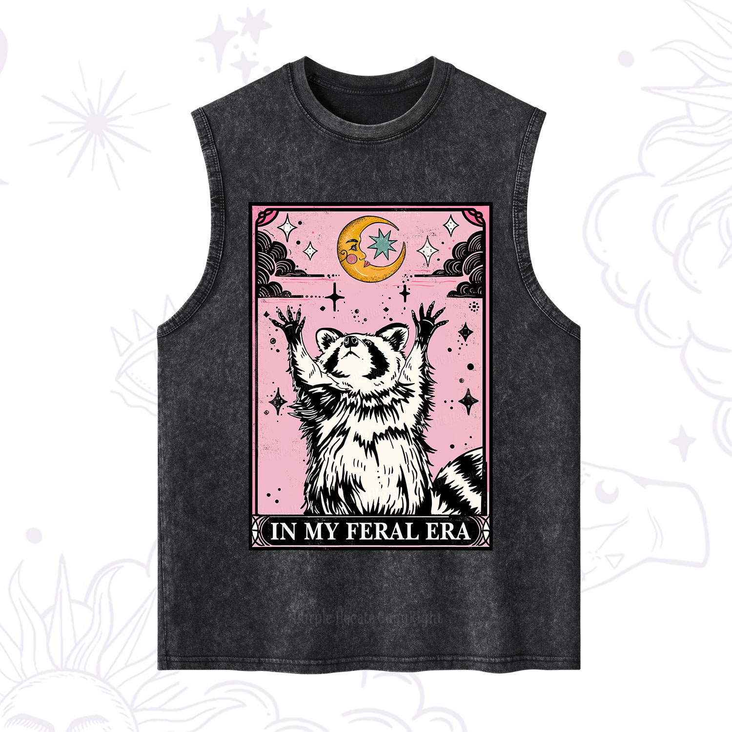 Purplehecate The In My Feral Era Tarot Raccoon Washed Tank