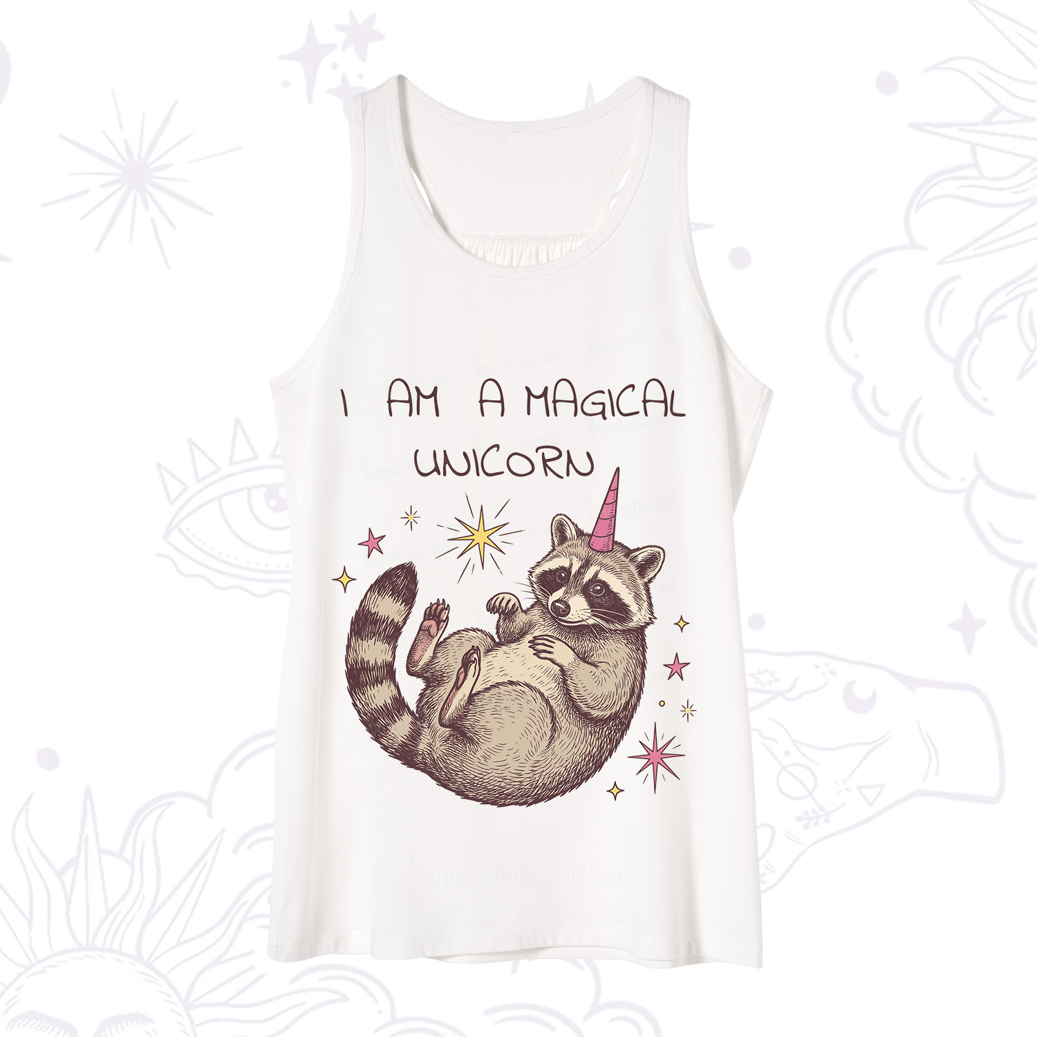 Purplehecate I Am A Magical Unicorn Raccoon Tank