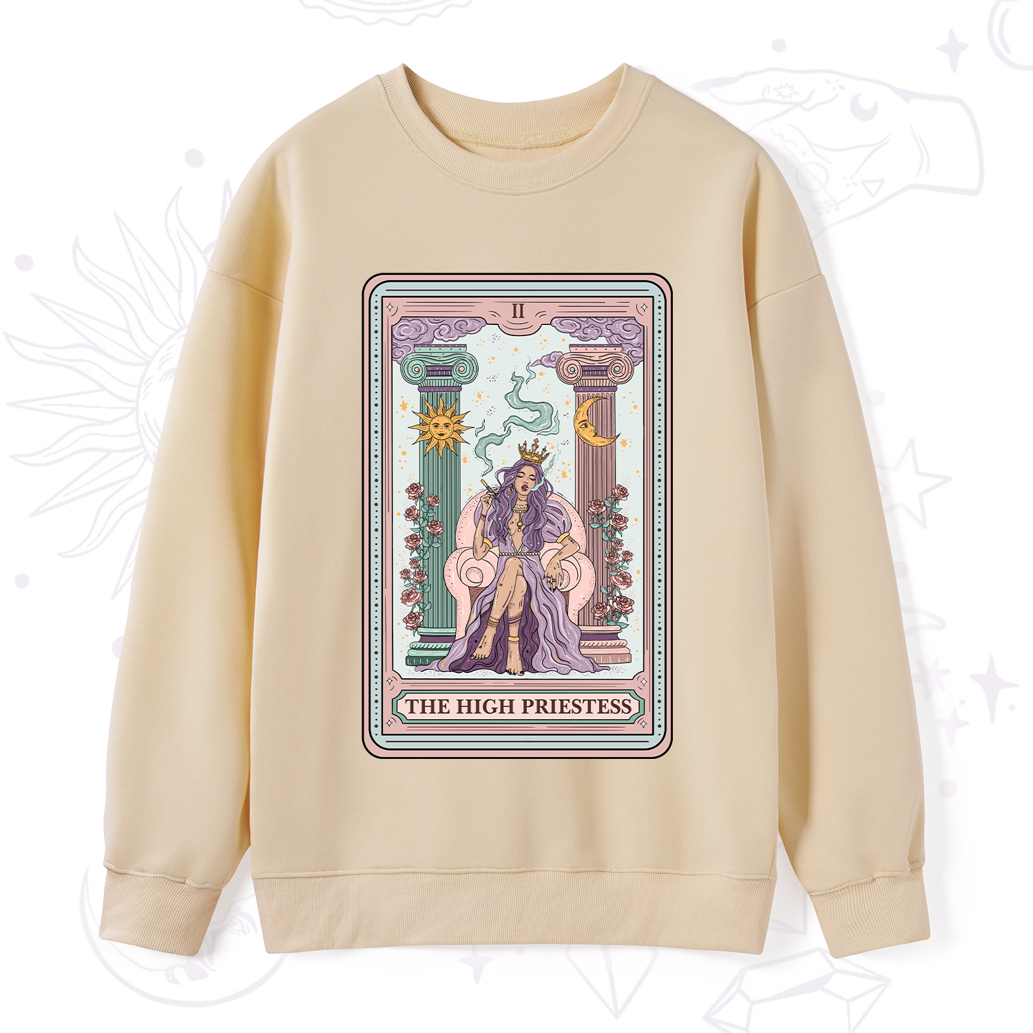 Purplehecate The High Priestess Tarot Card Sweatshirt