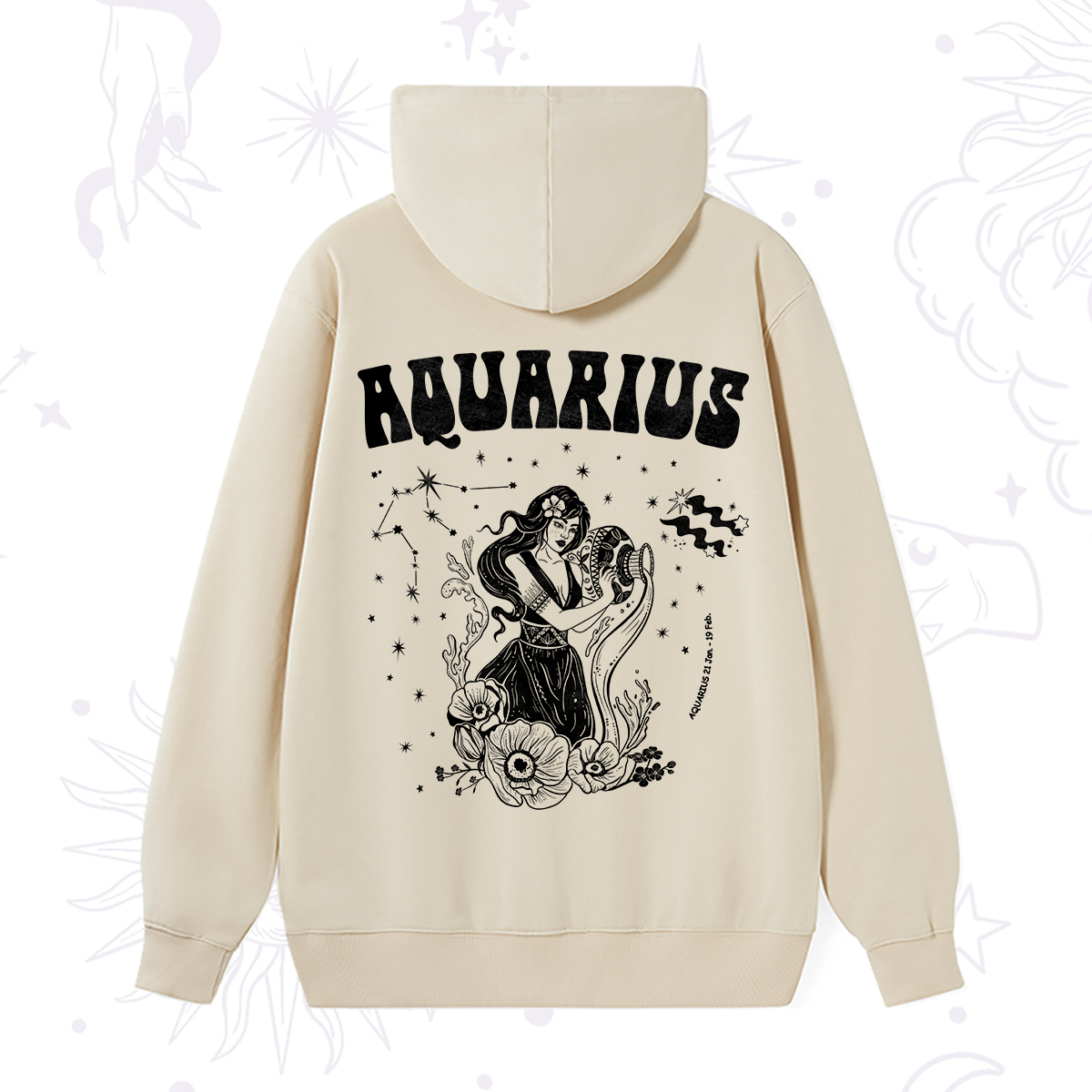 Purplehecate Aquarius Zodiac Glyphs Hoodie
