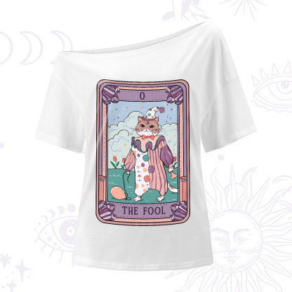 Purplehecate The Fool Cat Tarot One-Shoulder T-Shirt
