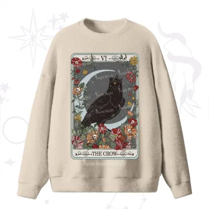 Purplehecate The Crow Tarot Card Fuzzy Ugly Sweater