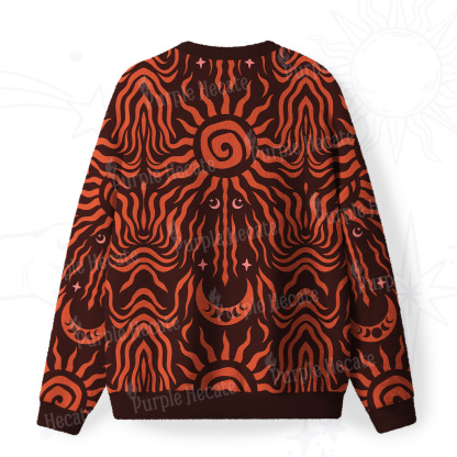 Purplehecate Solar Ritual Fuzzy Ugly Christmas Sweatshirt