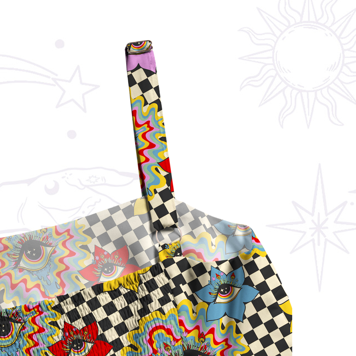 Purplehecate Trippy Vision Wide Straps Maxi Dress