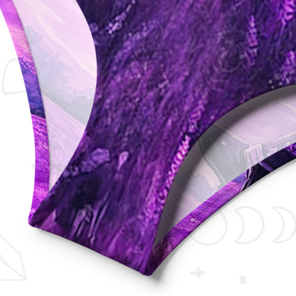 Purplehecate Dreamy Purple Witch and Black Cat One-Shoulder One-Piece Swimsuit