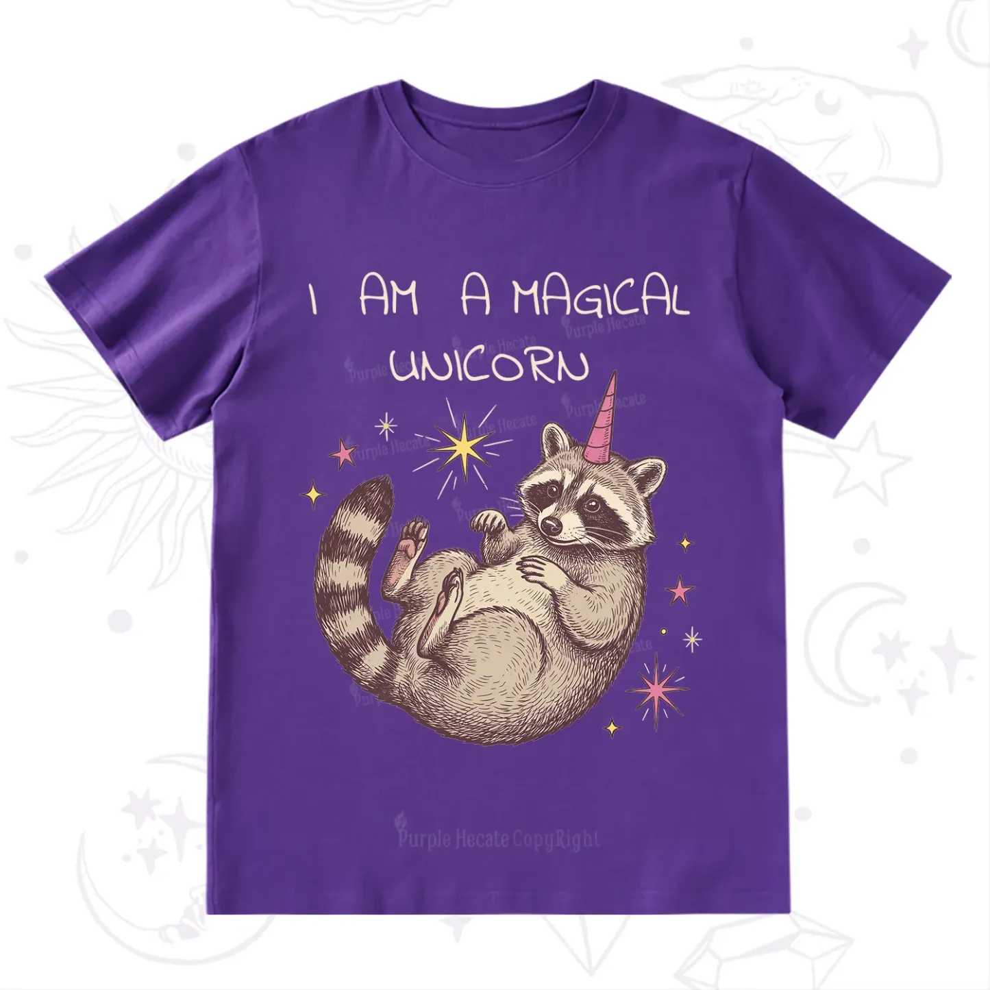 Purplehecate I Am A Magical Unicorn Raccoon T-Shirt
