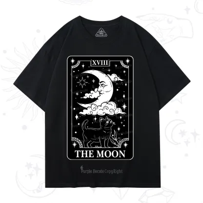 Purplehecate The Moon Tarot Card Cat T-Shirt