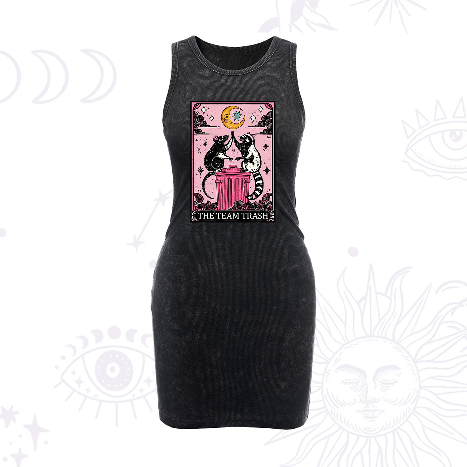 Purplehecate The Team Trash Opossum Tarot Vintage Bodycon Tank Dress