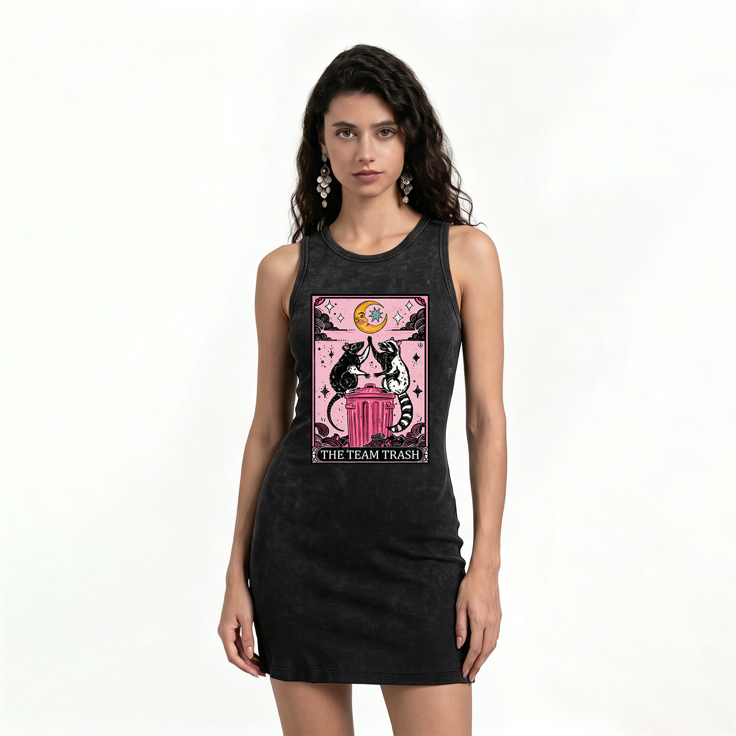 Purplehecate The Team Trash Opossum Tarot Vintage Bodycon Tank Dress