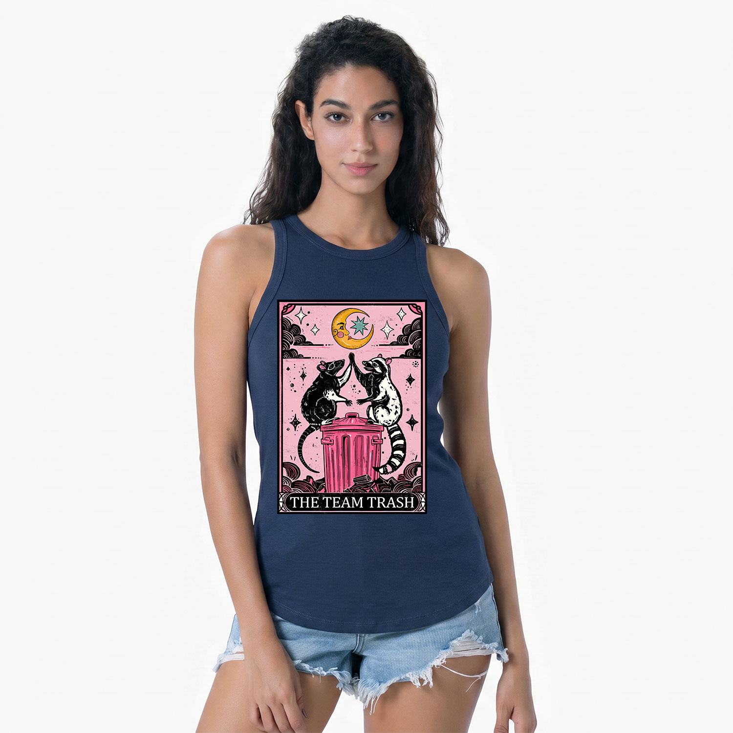Purplehecate The Team Trash Opossum Tarot Racerback Tank Top
