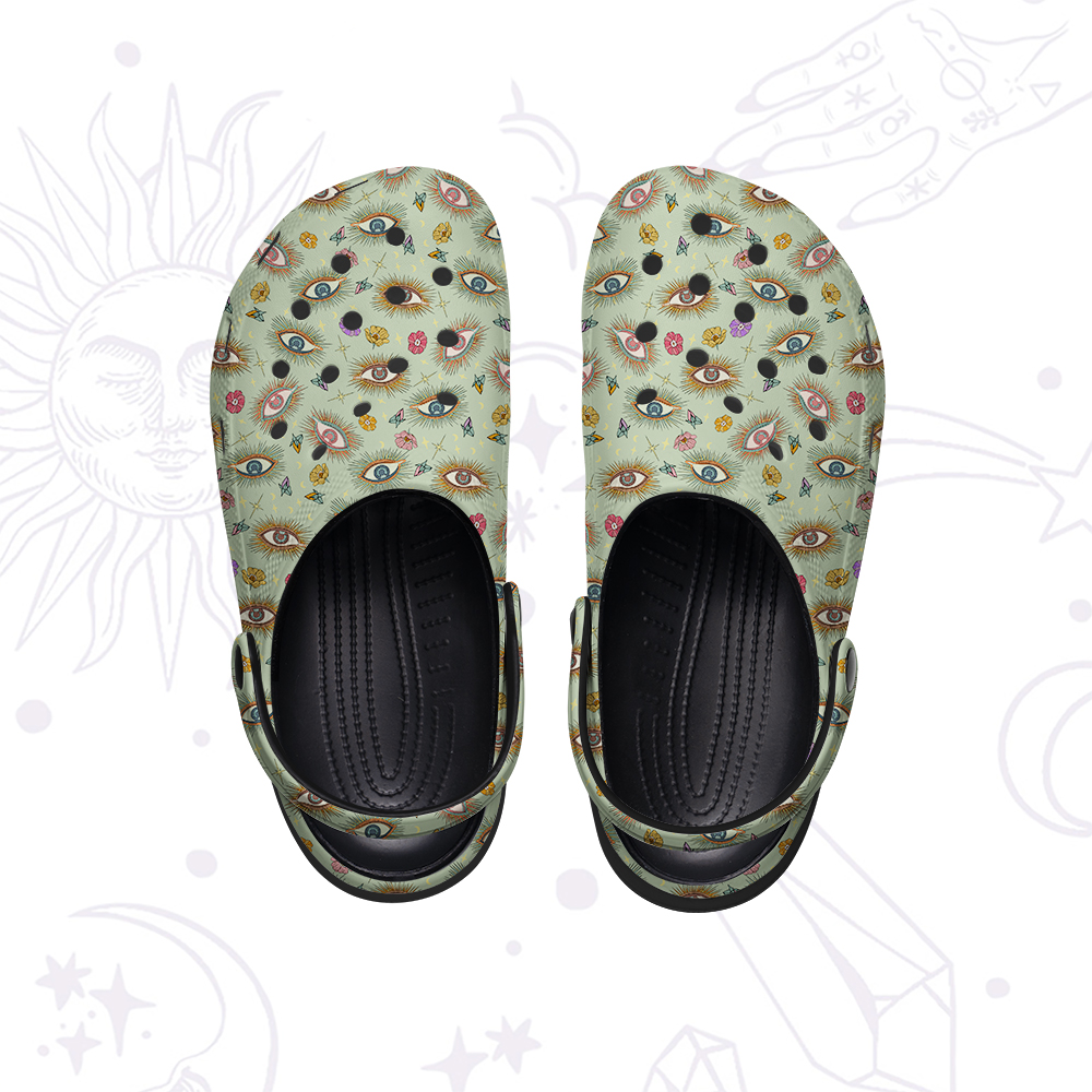 Purplehecate Evil Eye Pattern Rubber Clogs
