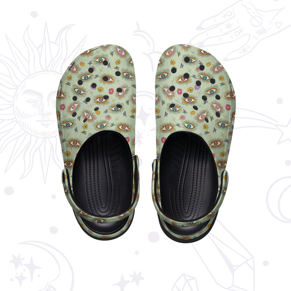 Purplehecate Evil Eye Pattern Rubber Clogs