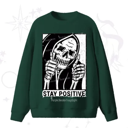 Purplehecate Stay Positive Fuzzy Ugly Sweater
