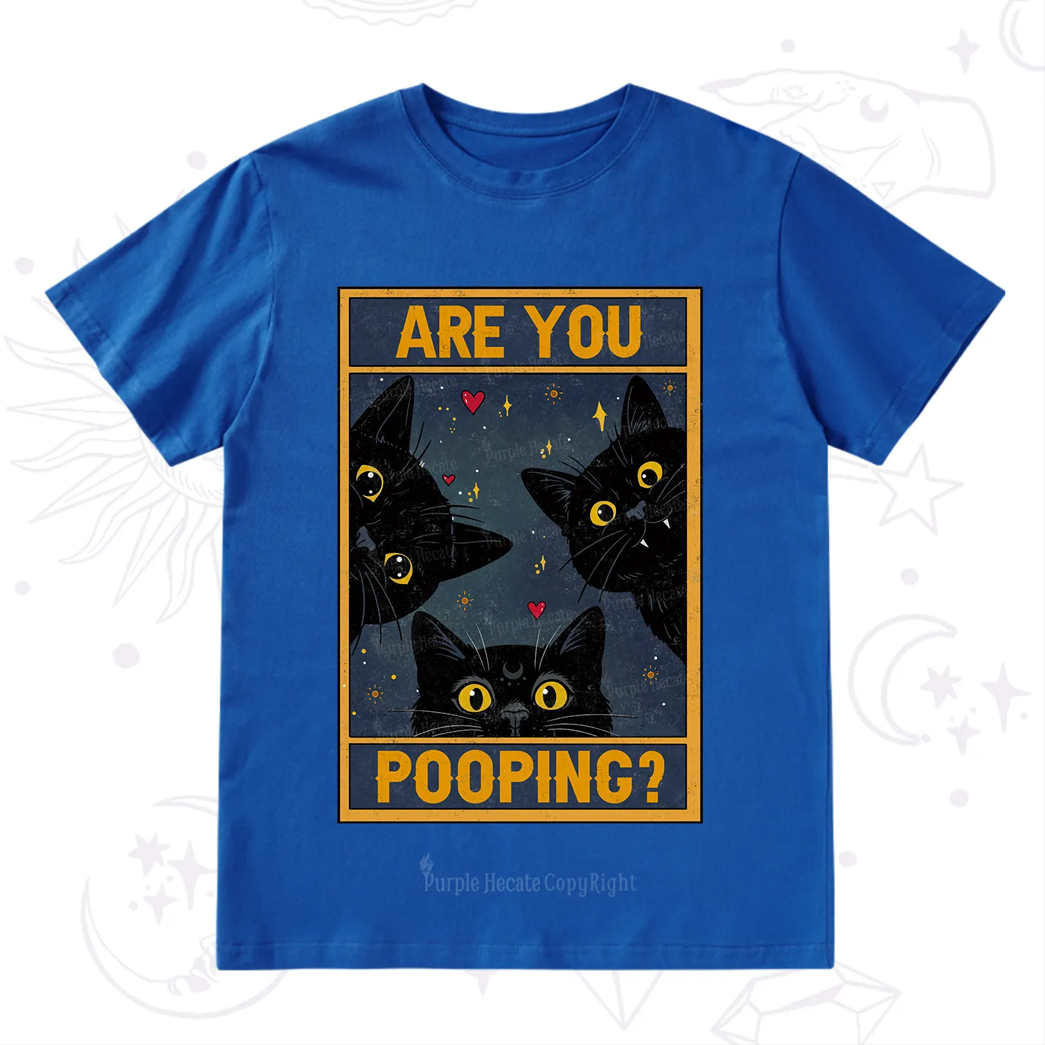Purplehecate Funny Black Cat Are You Pooping T-Shirt