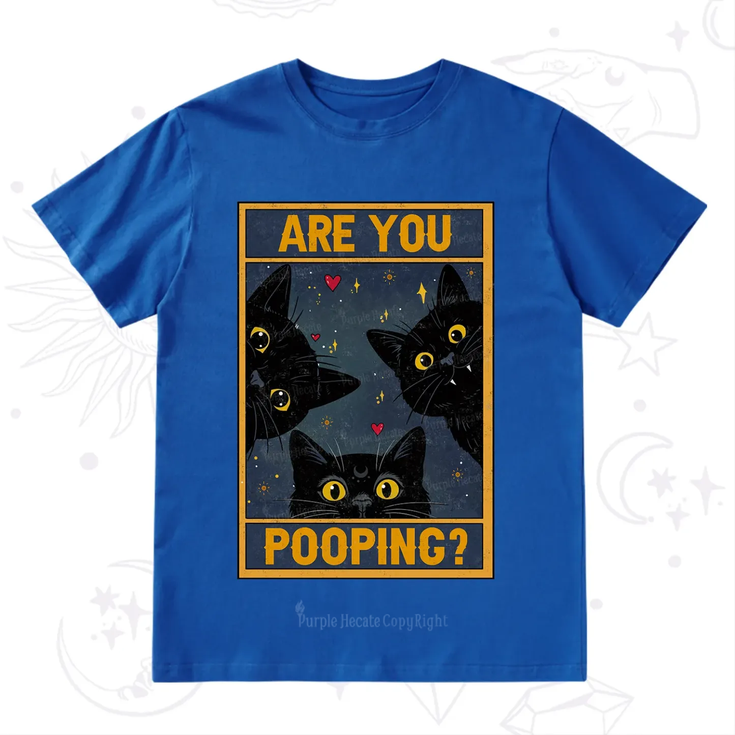 Purplehecate Funny Black Cat Are You Pooping T-Shirt