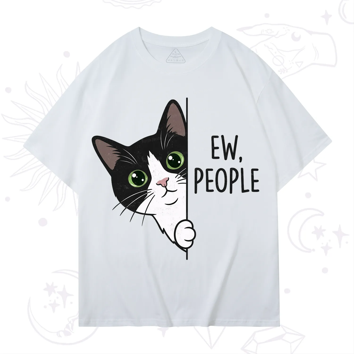 Purplehecate Funny Cat Ew People T-Shirt