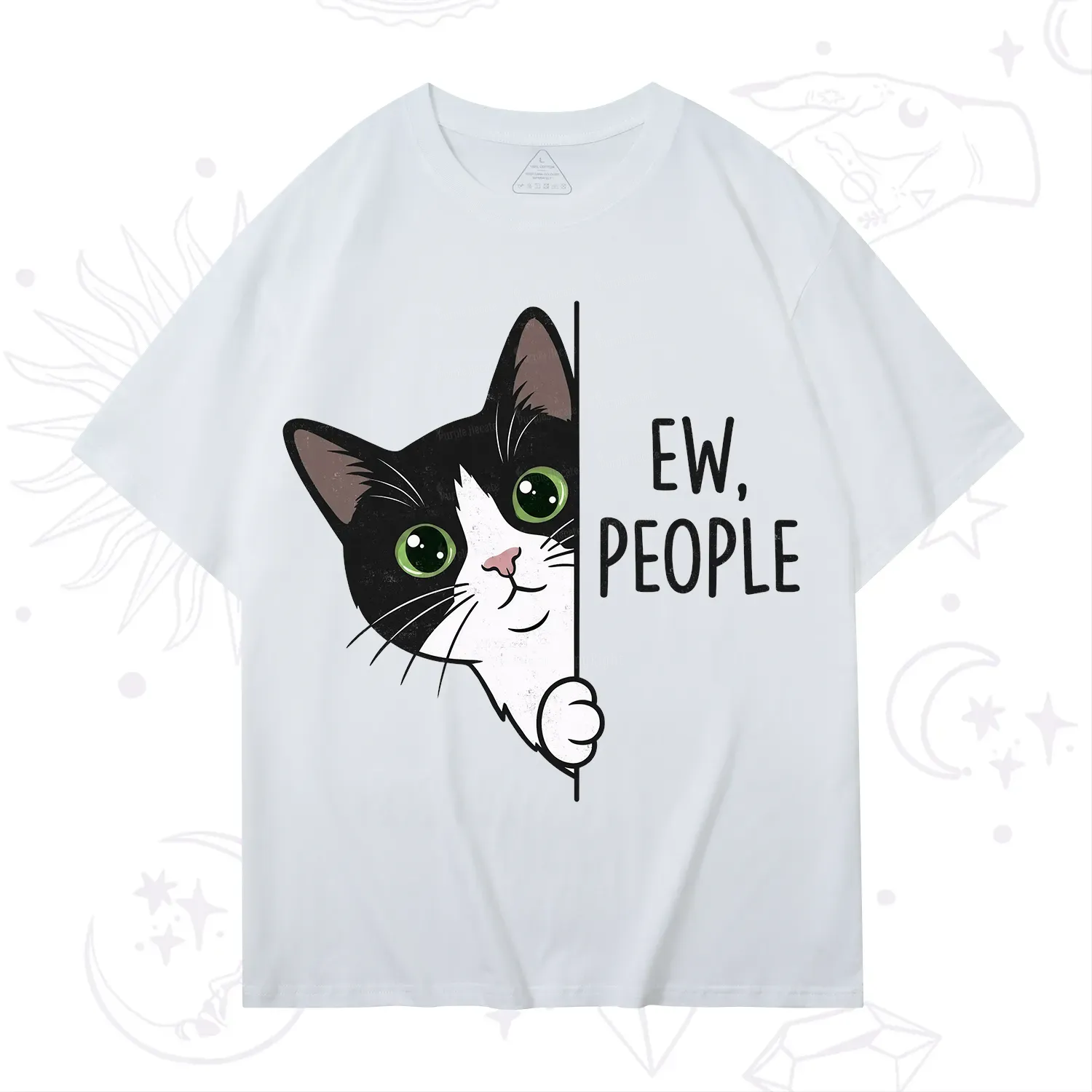 Purplehecate Funny Cat Ew People T-Shirt