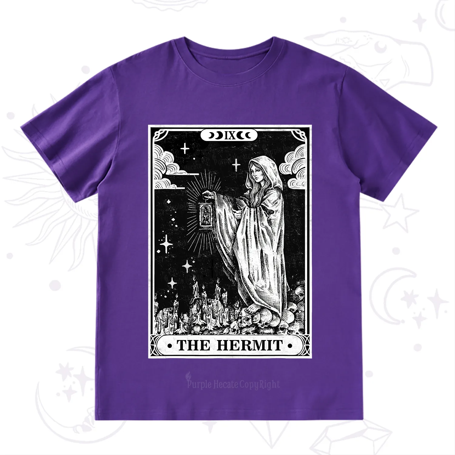 Purplehecate The Hermit Goddess Tarot Card T-Shirt