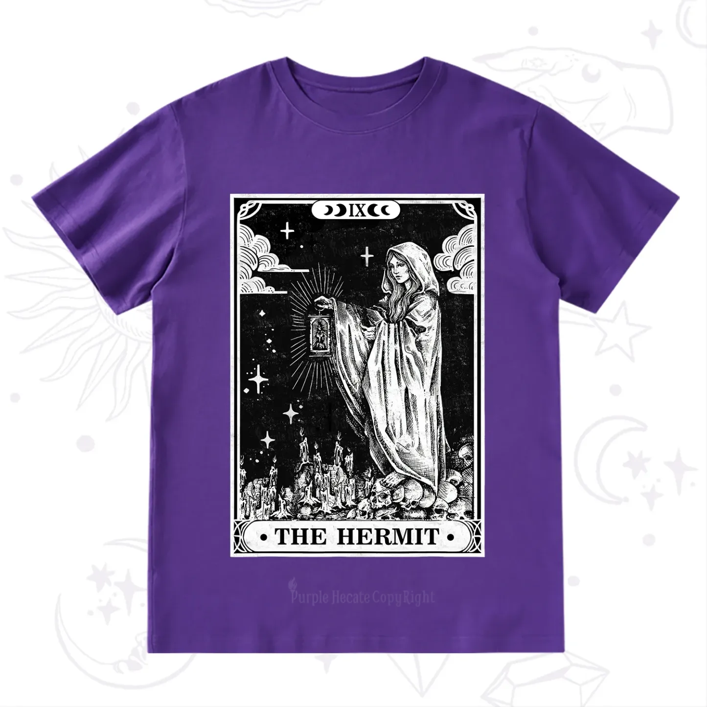Purplehecate The Hermit Goddess Tarot Card T-Shirt
