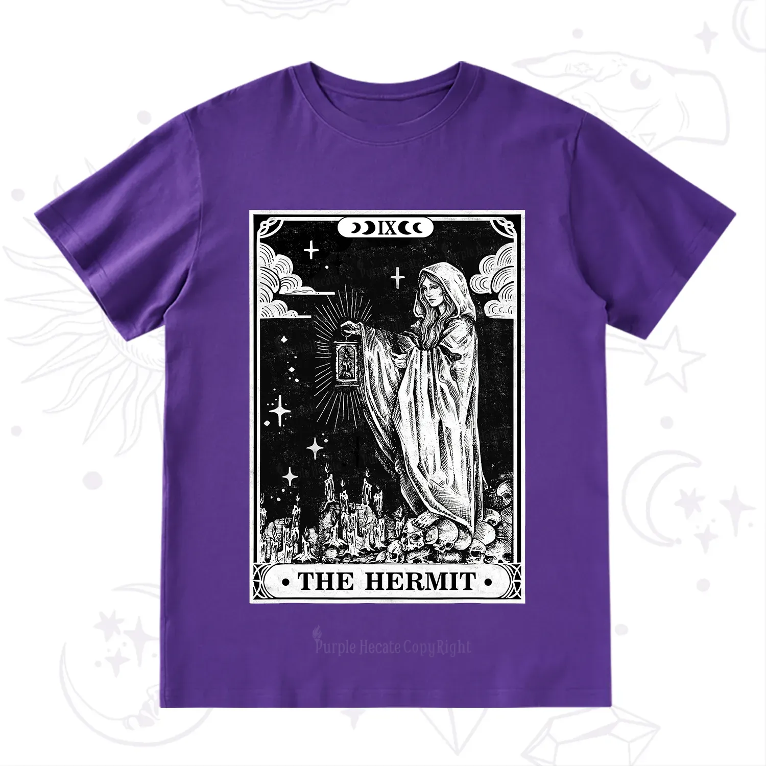 Purplehecate The Hermit Goddess Tarot Card T-Shirt