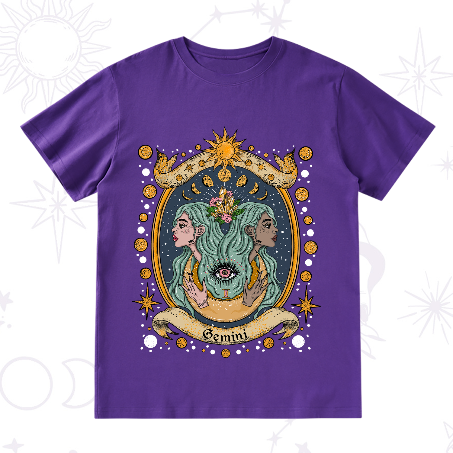 Purplehecate Celestial Gemini Zodiac T-Shirt