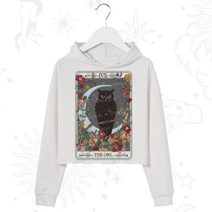 Purplehecate The Owl Tarot Crop Hoodie